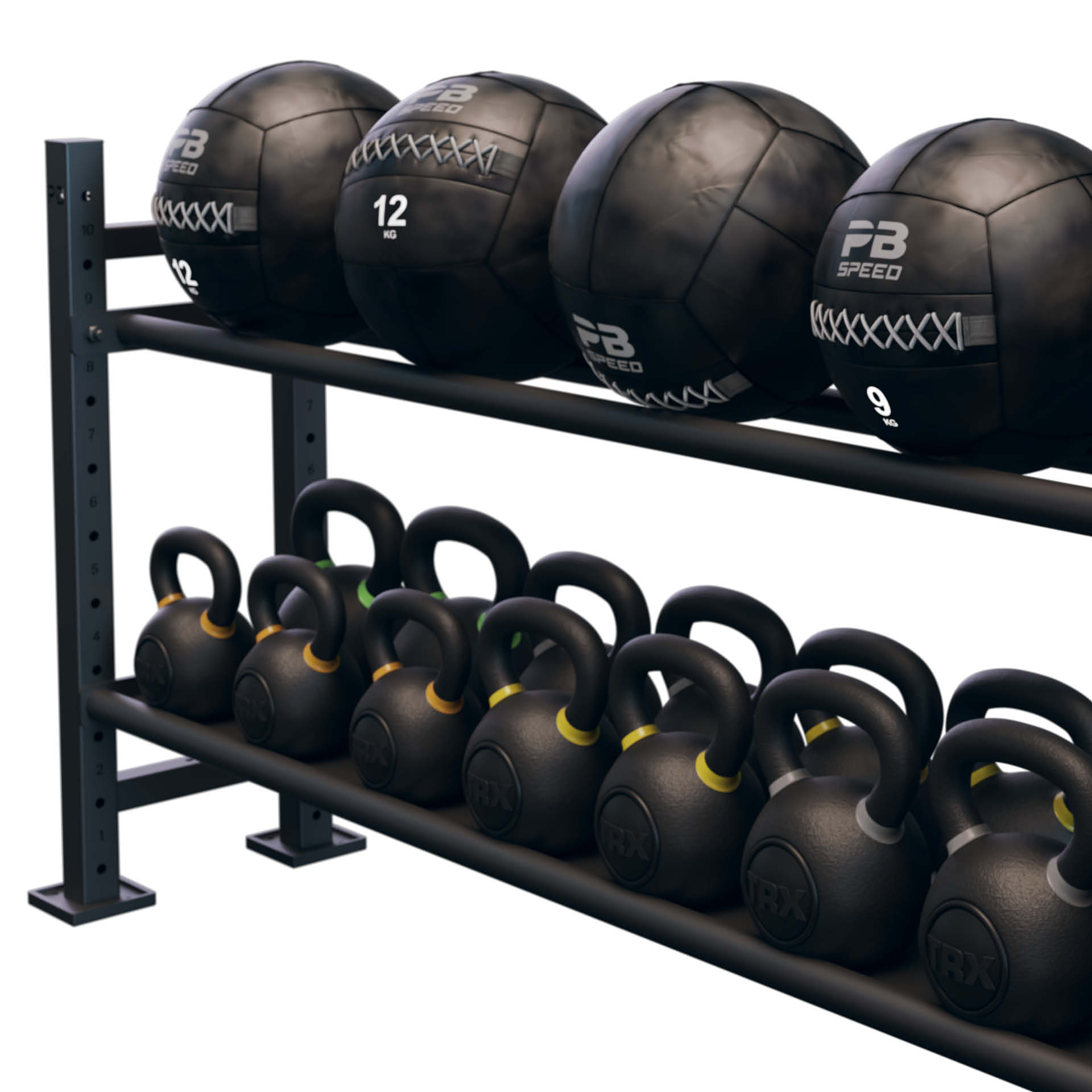Perform Better Multi Storage, support pour ballons et kettlebells de 0,90 m, 2 étagères (lot)