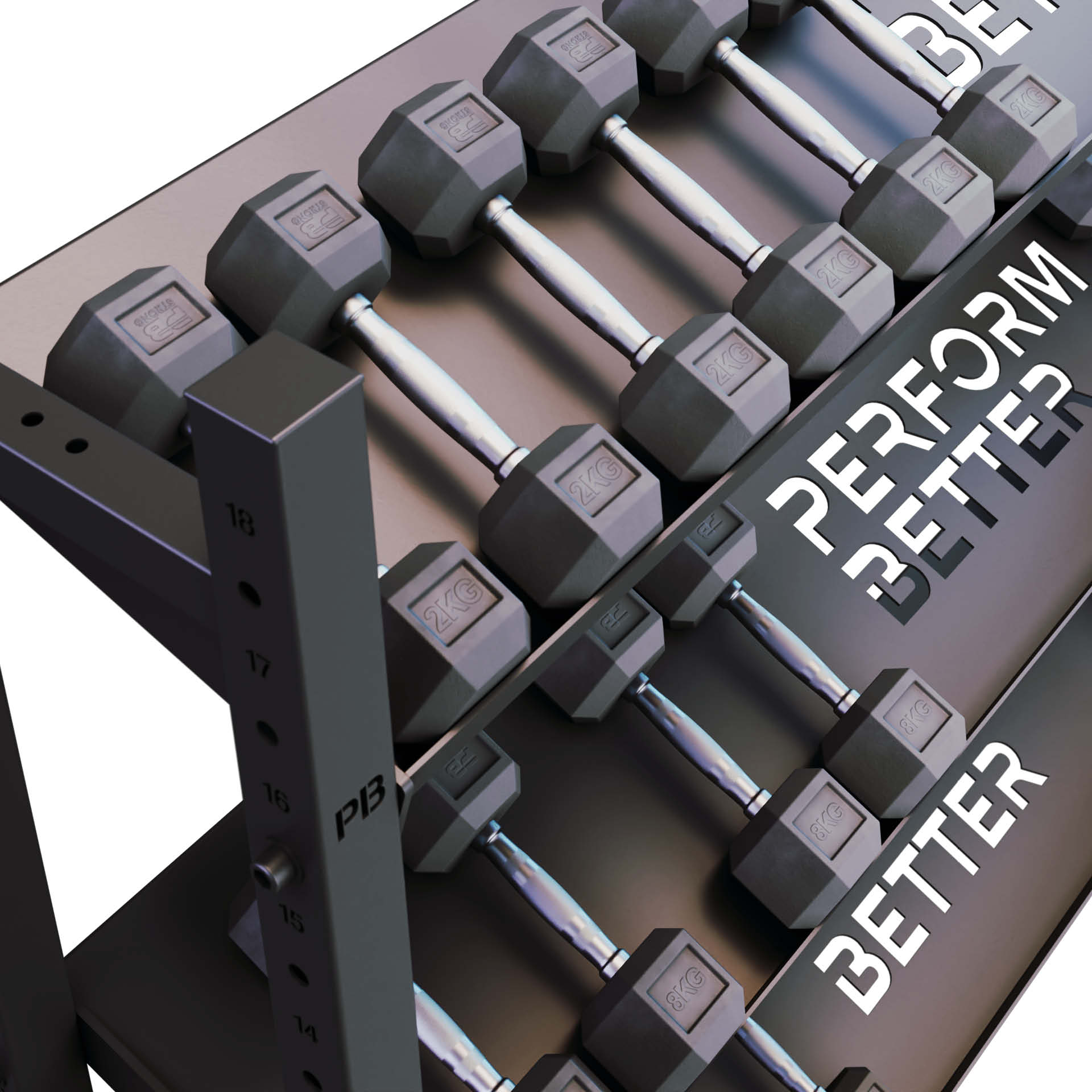 Perform Better Multi Storage : support pour haltères de 1,50 m à 3 étagères (lot)