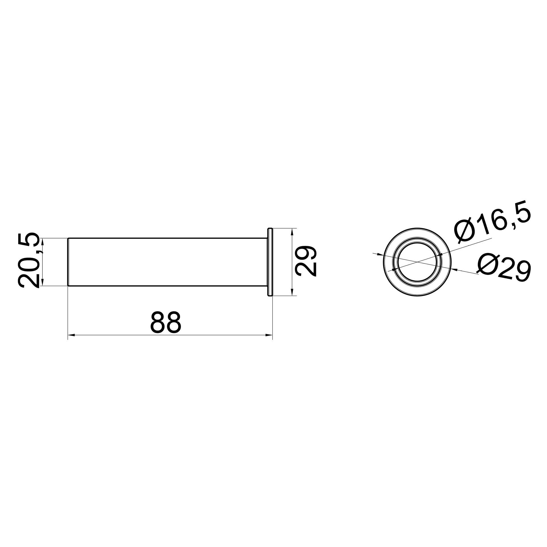 Jeu de 4 douilles d'adaptation PUSH n PULL  Diamètre d'alésage : 21 mm