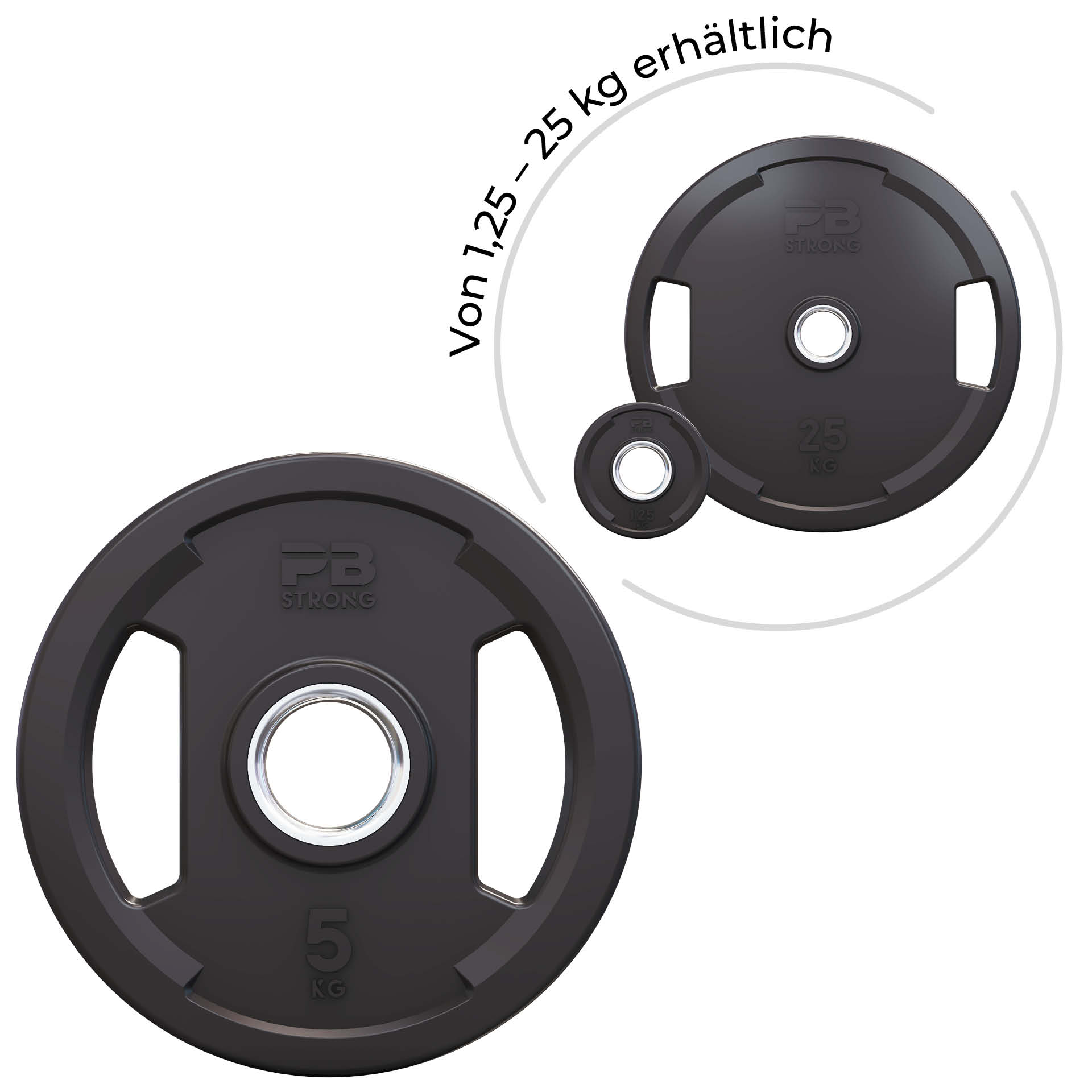 Disque d'haltère PB Strong à 2 poignées, en uréthane, 50 mm (à l'unité) 5 kg