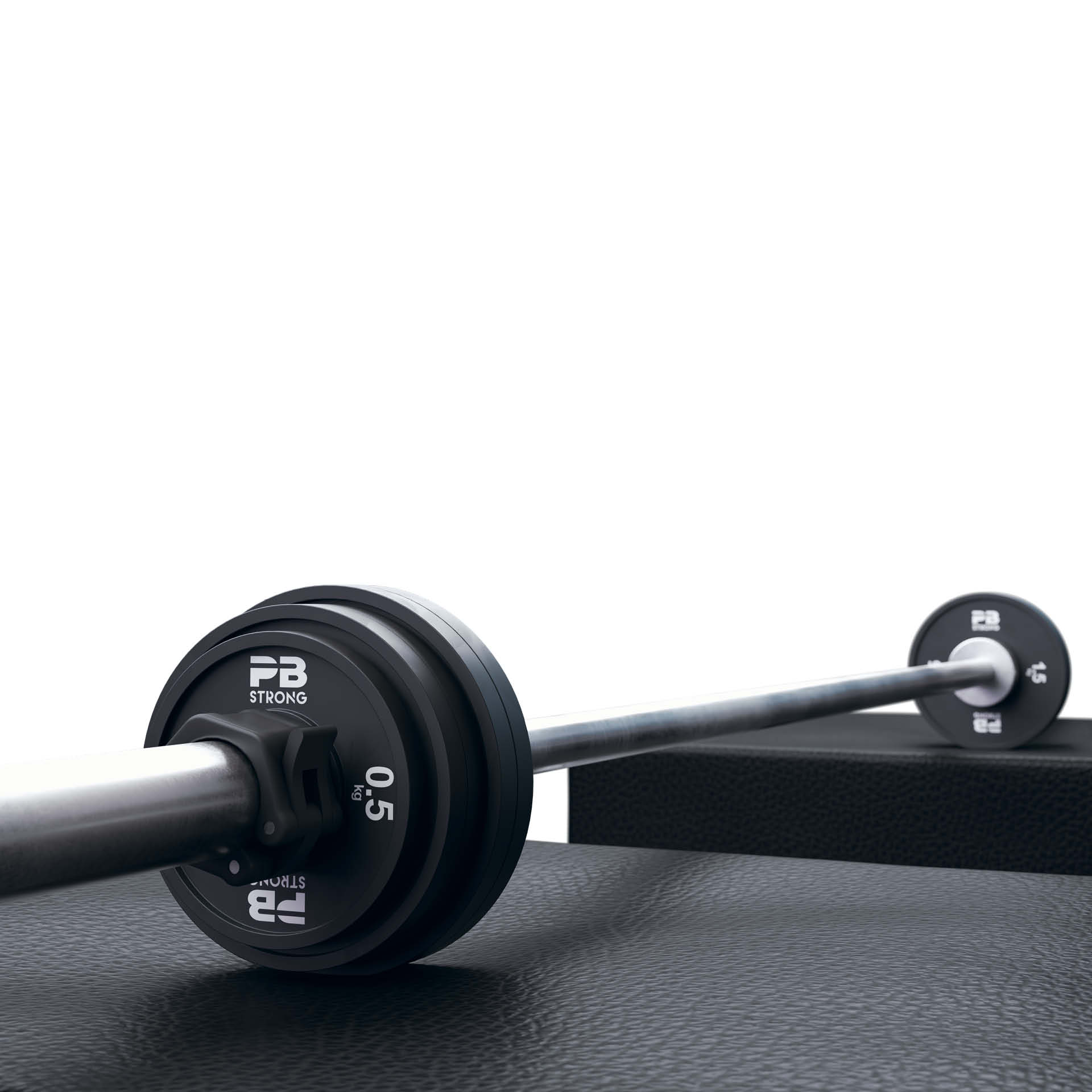 Disque d'haltère PB Strong en caoutchouc noir (à l'unité) 0,5 kg