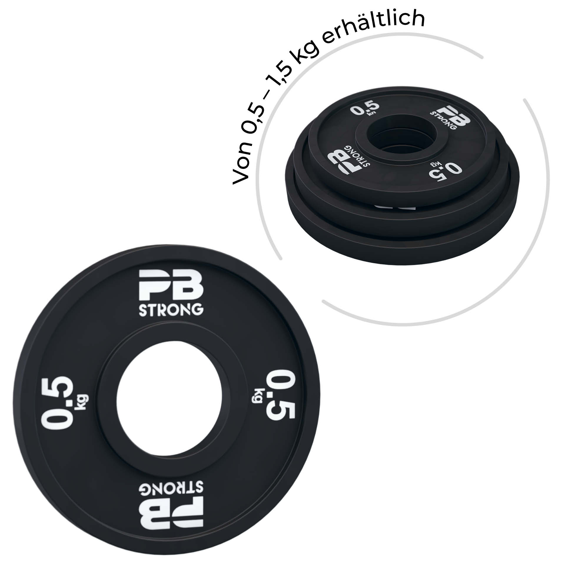Disque d'haltère PB Strong en caoutchouc noir (disque technique) (pièce)