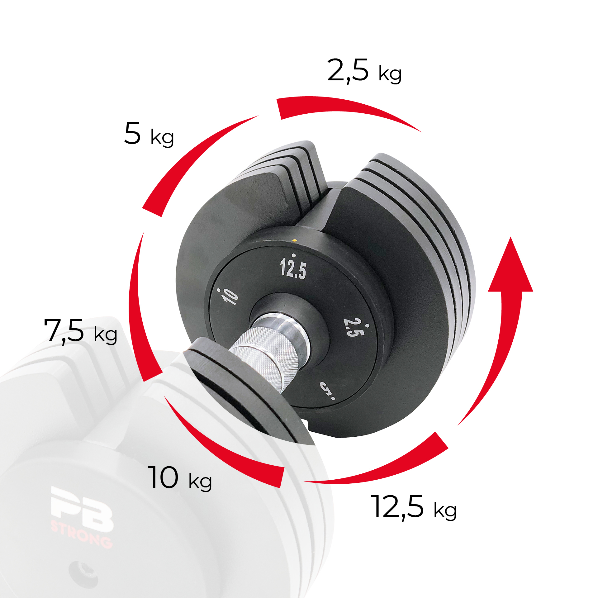 Haltère réglable PB Strong 12,5 kg (pièce)