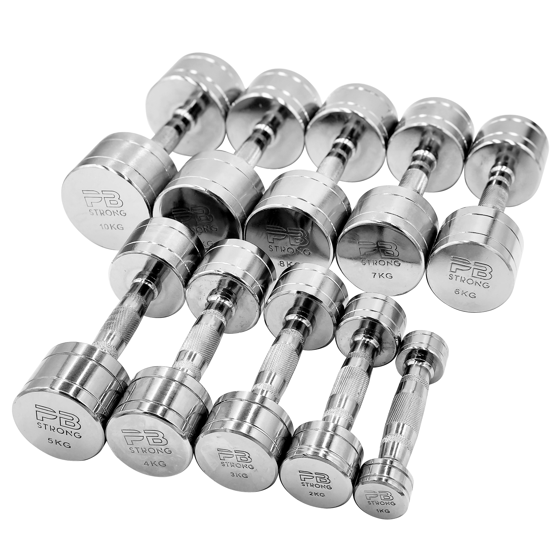 Haltère court PB Strong chromé 1 kg (pièce)