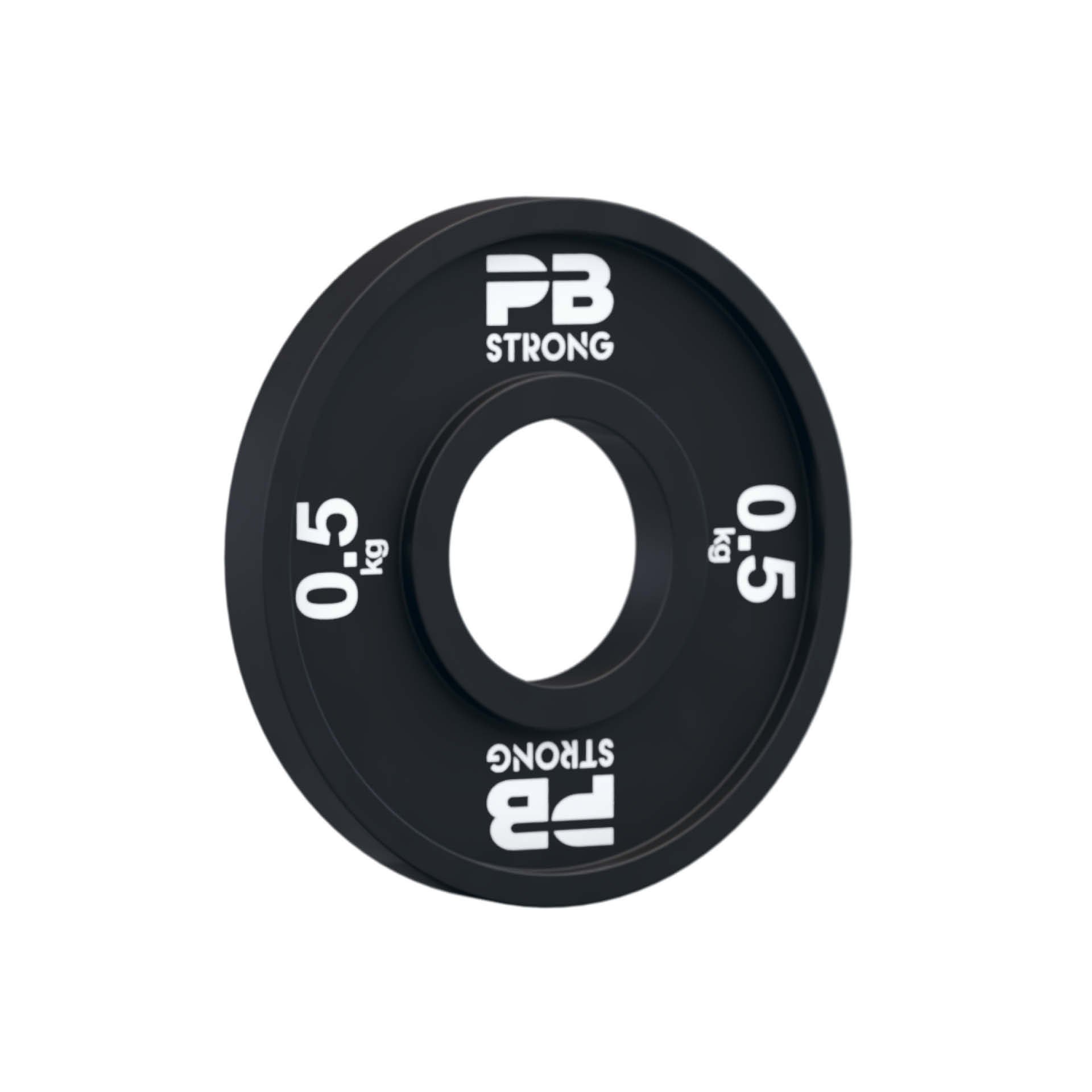 Disque d'haltère PB Strong en caoutchouc noir (à l'unité) 0,5 kg