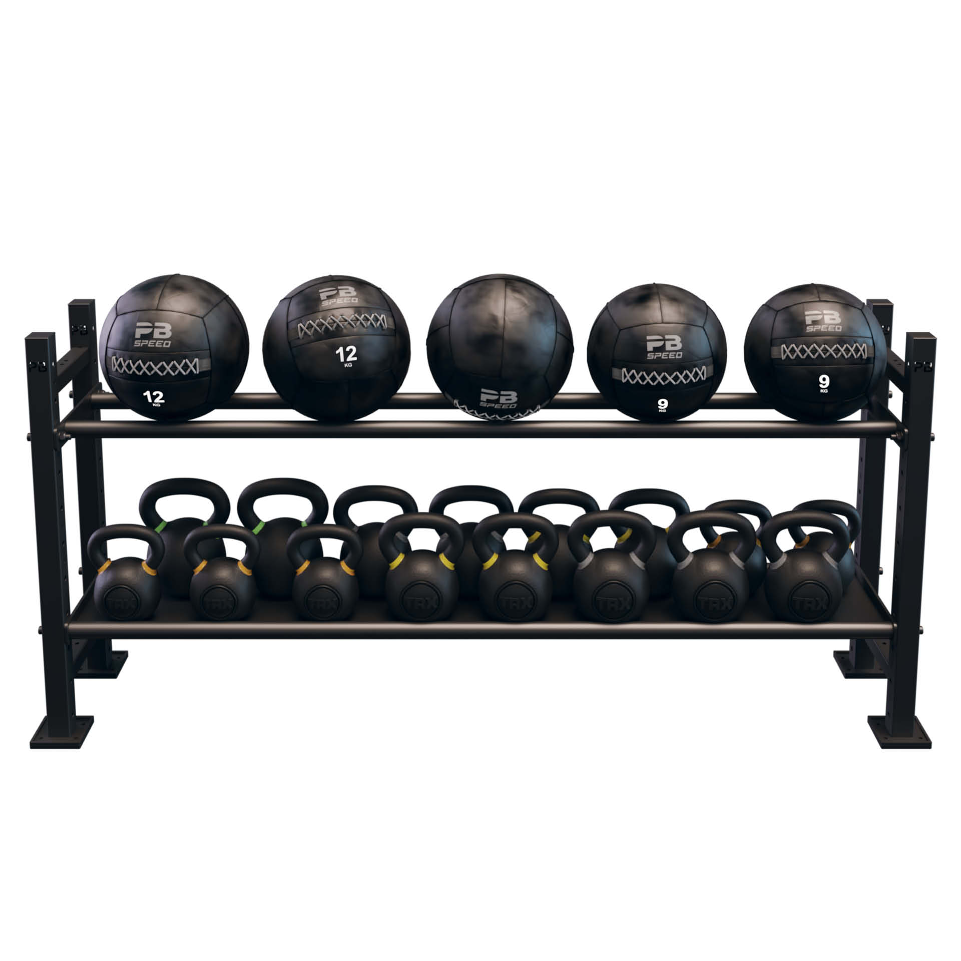 Perform Better Multi Storage, support pour ballons et kettlebells de 0,90 m, 2 étagères (lot)