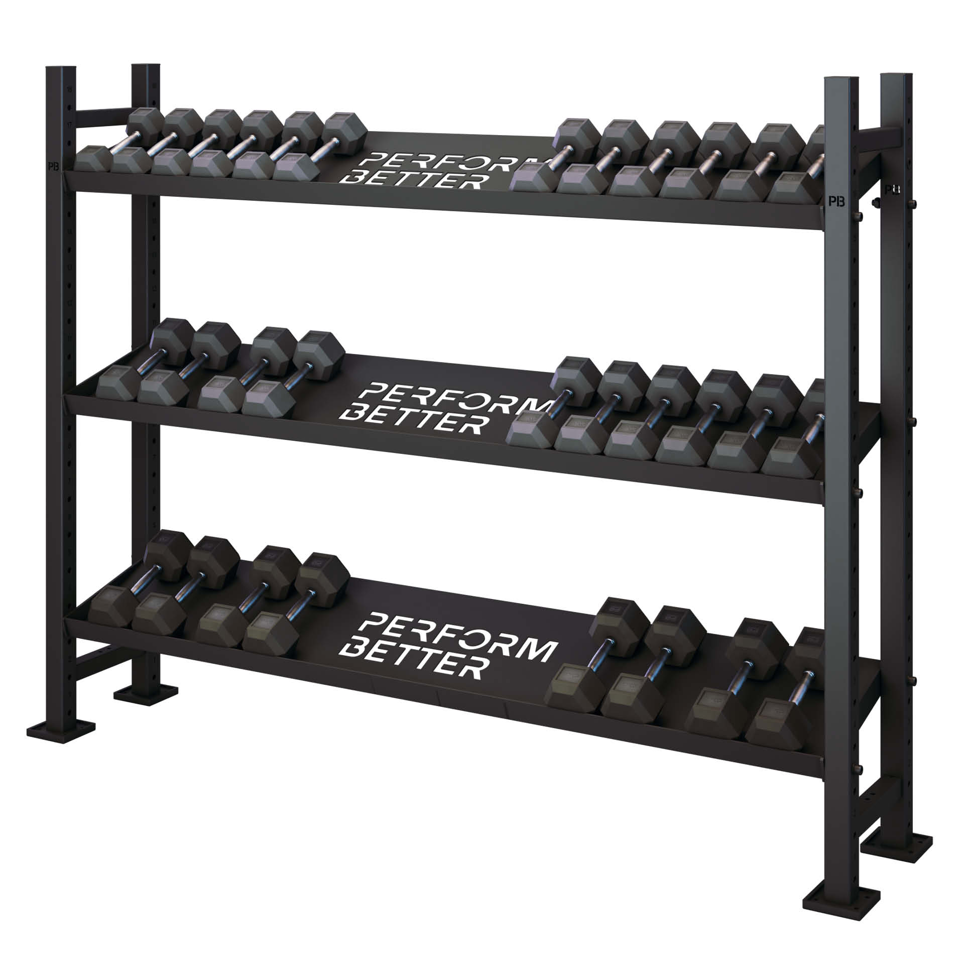 Perform Better Multi Storage : support pour haltères de 1,50 m à 3 étagères (lot)