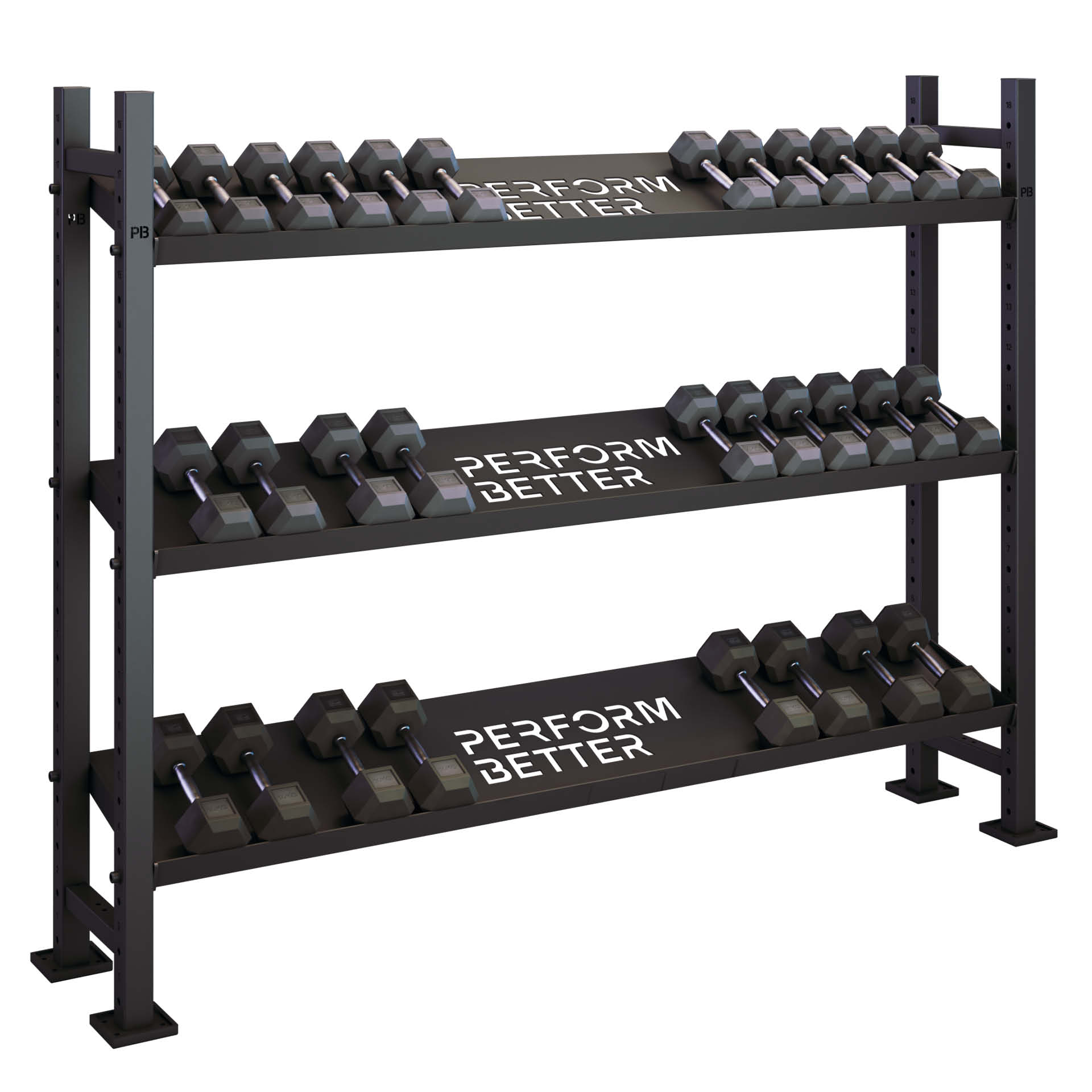 Perform Better Multi Storage : support pour haltères de 1,50 m à 3 étagères (lot)