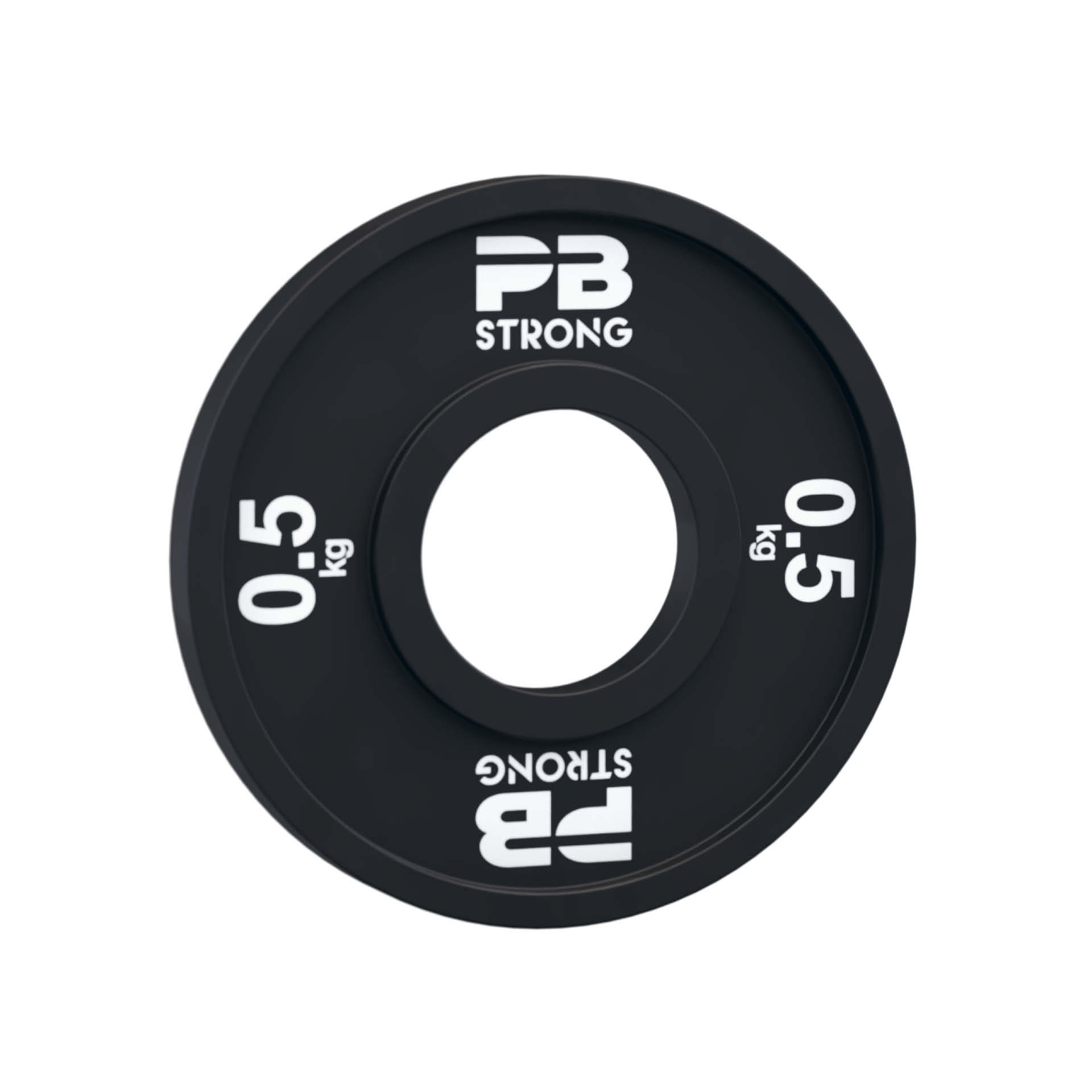 Disque d'haltère PB Strong en caoutchouc noir (à l'unité) 0,5 kg