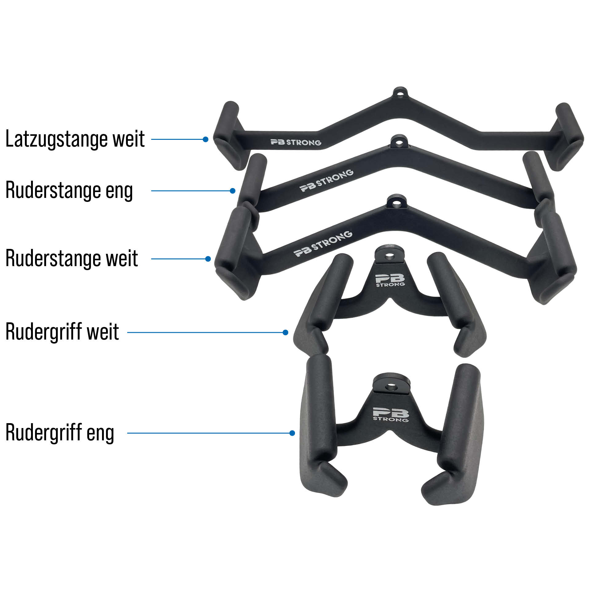 PB Strong Strength Gripz - Barre de traction large