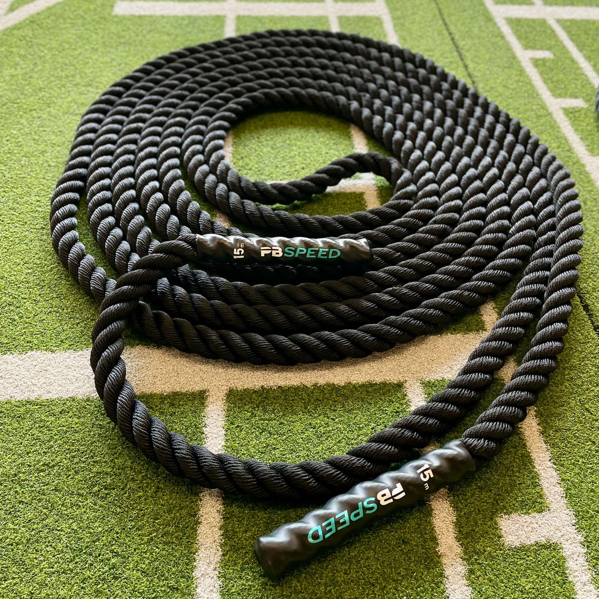 Corde d'entraînement PB Speed Training Rope Battle Rope 15 m x 38 mm, noire